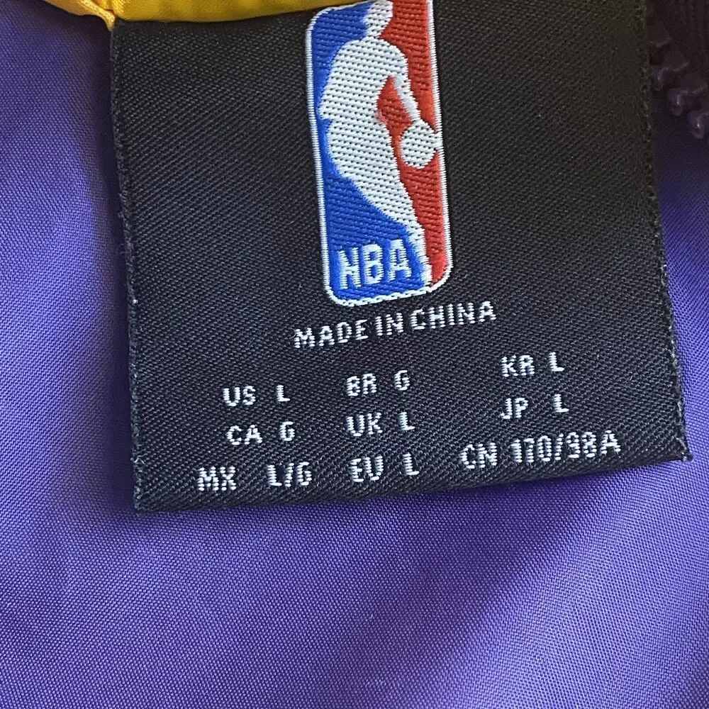 Lakers Jacket Adult Large VINTAGE NBA Half Zip Anorak Windbreaker Los Angeles